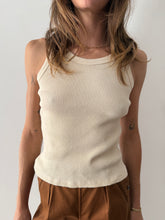 60s French Ribbed Cream Tank