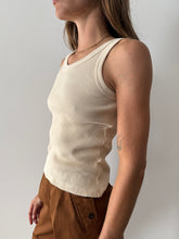 60s French Ribbed Cream Tank