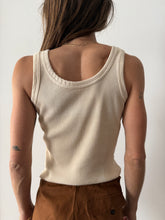 60s French Ribbed Cream Tank