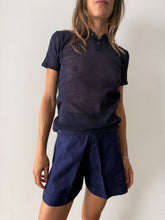60s French Navy Mesh Polo