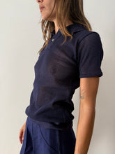 60s French Navy Mesh Polo
