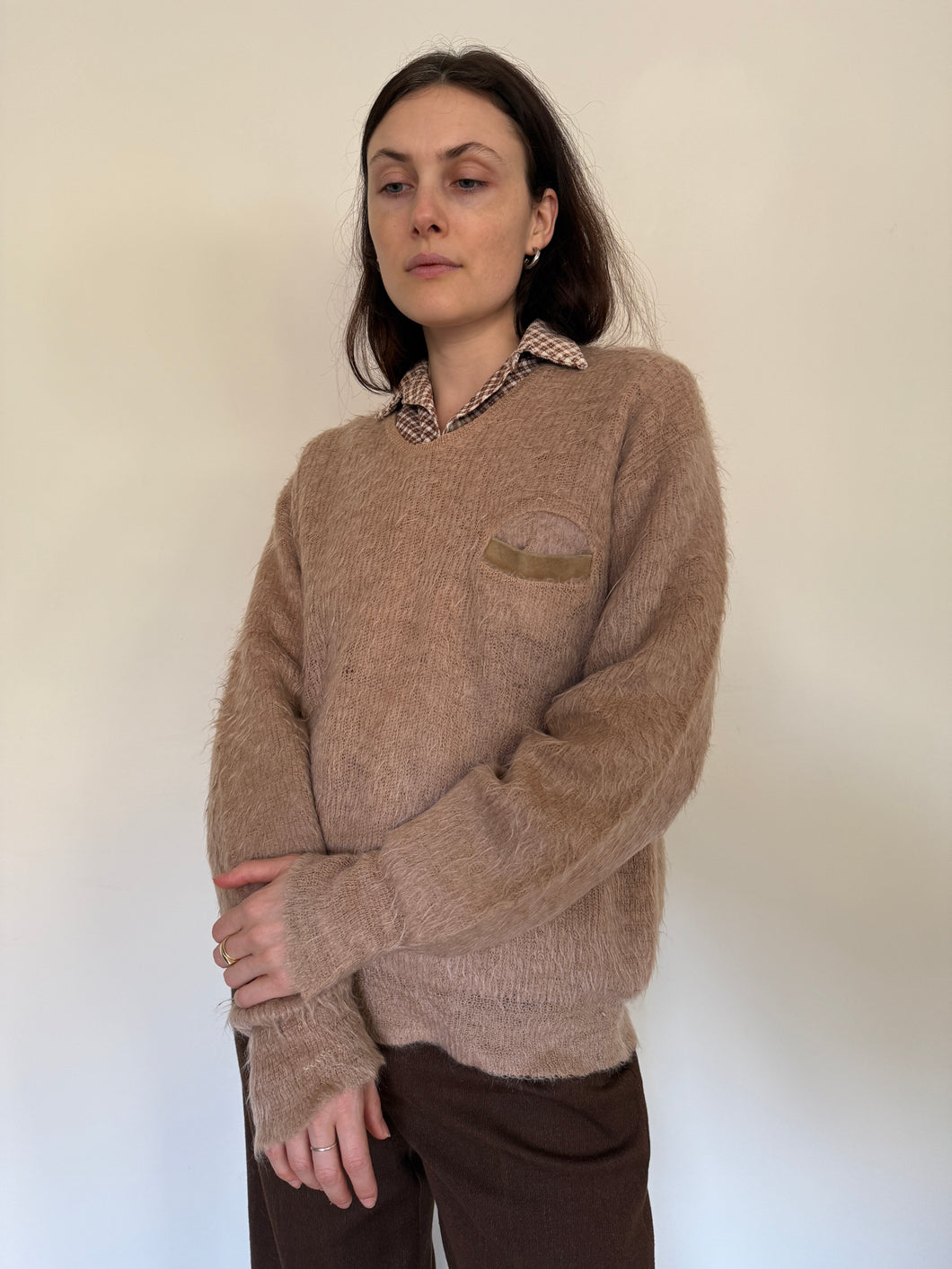 1930s Mens Mohair Pocket Sweater