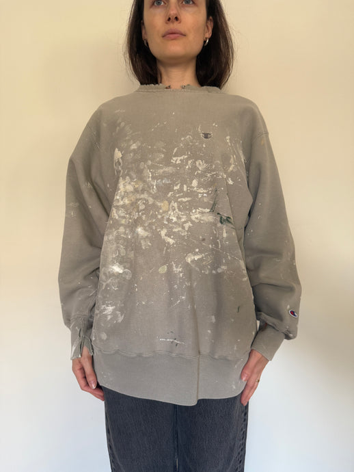 90s Paint-Splattered Champion Sweatshirt