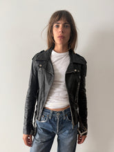 60s Black Leather Custom-Fitted Stitched Jacket