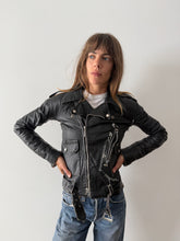 60s Black Leather Custom-Fitted Stitched Jacket
