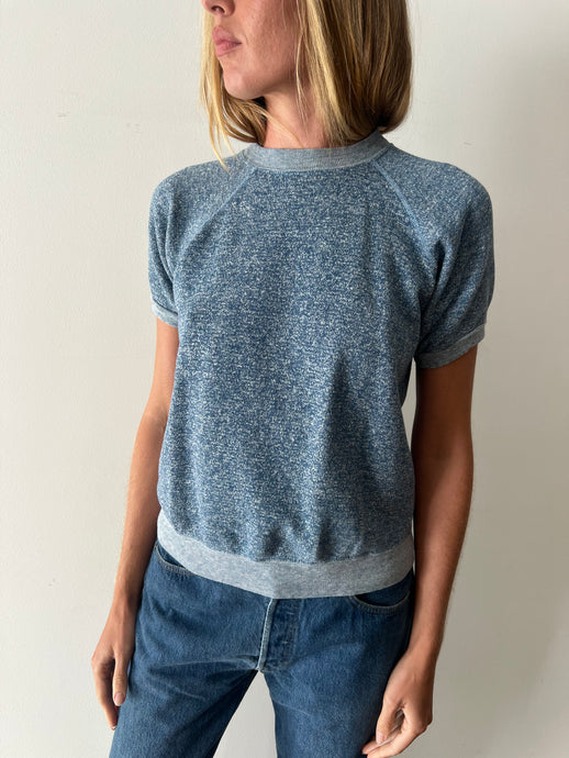 Heather Blue Short Sleeve Sweatshirt