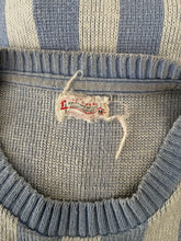 30s Blue Striped Cotton Knit Tee