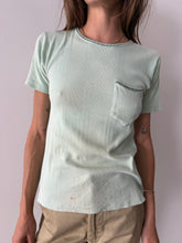 50s/60s Ribbed Cotton Mint Pocket Tee