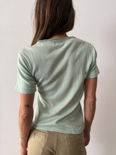50s/60s Ribbed Cotton Mint Pocket Tee