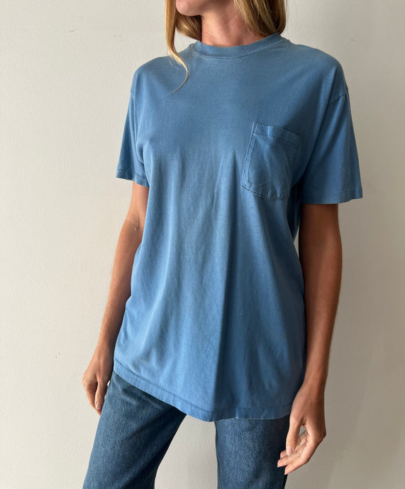 Sky Blue Pocket Tee