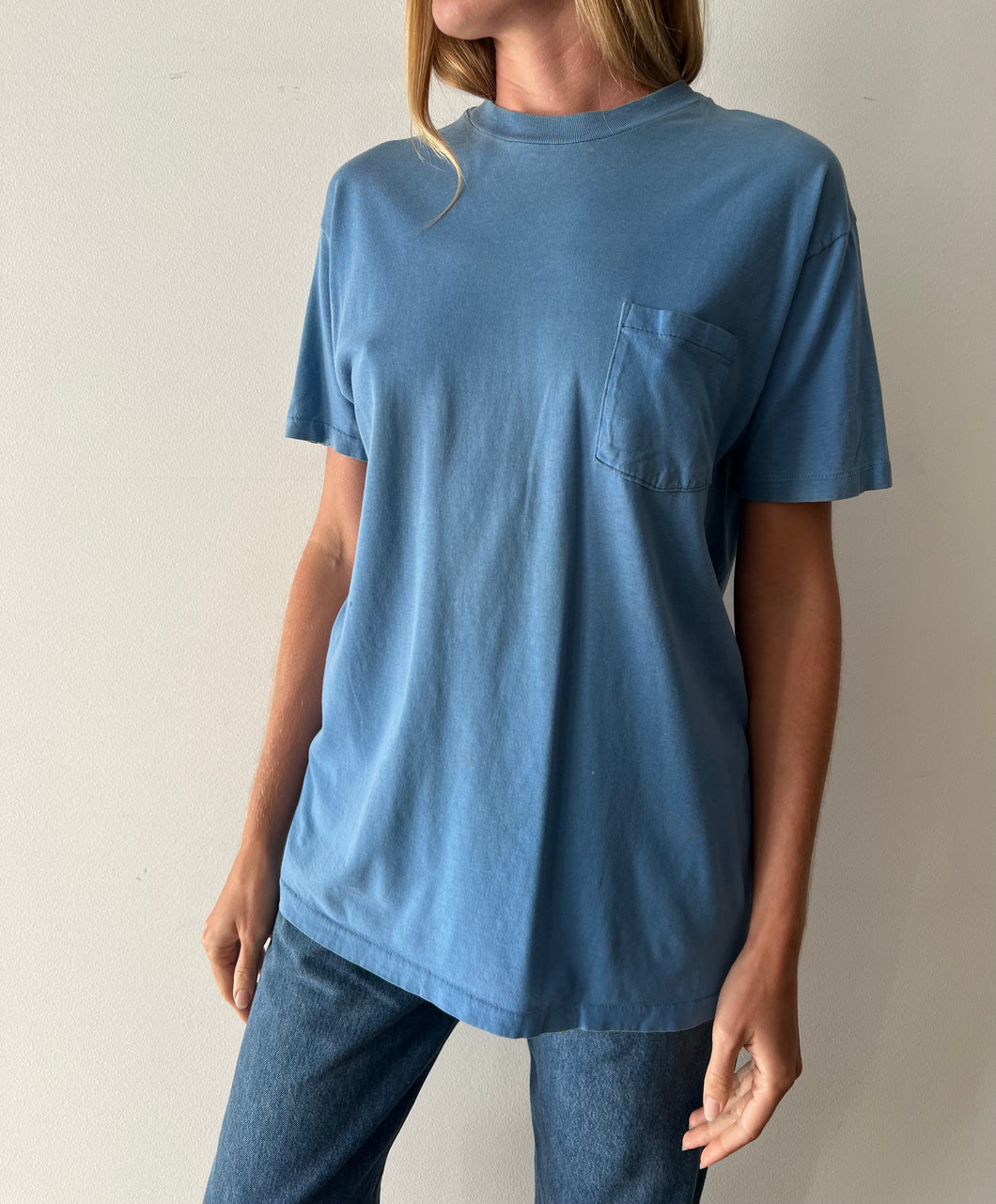 Sky Blue Pocket Tee