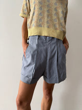 40s/50s French Light Blue Cotton Shorts 27w