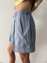 40s/50s French Light Blue Cotton Shorts 27w