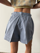 40s/50s French Light Blue Cotton Shorts 27w