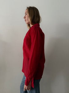 50s Red Mens Sheer Nylon Shirt