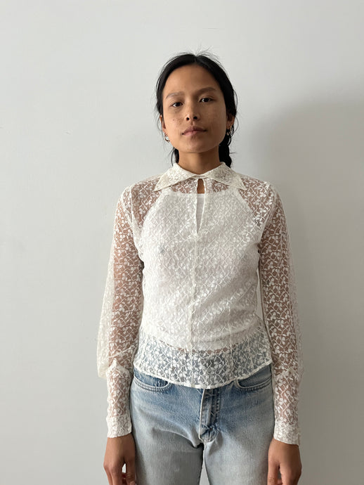 Antique Sheer Lace Blouse