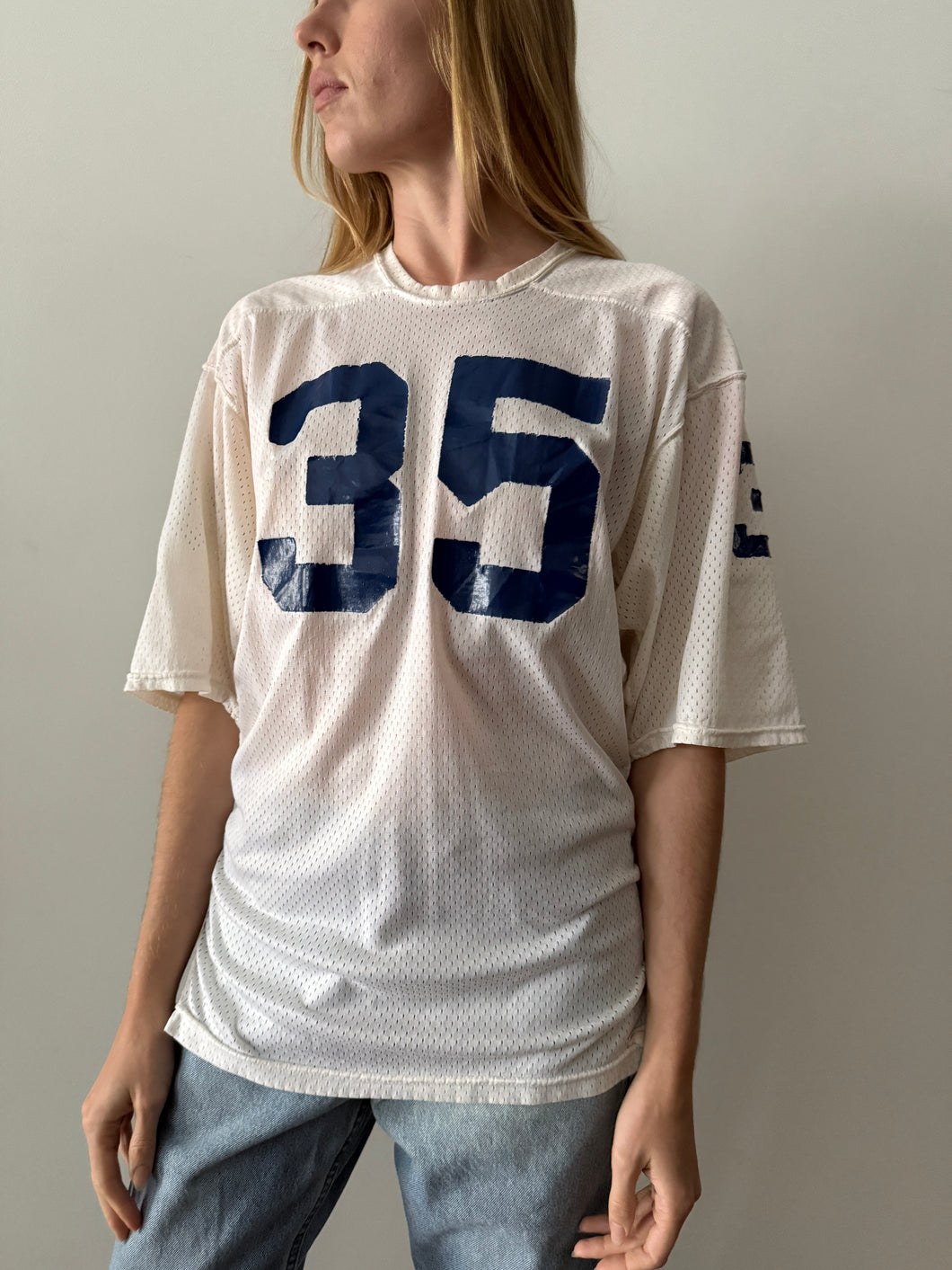 60s/70s White Mesh Football Jersey