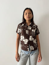 40s/50s Brown & White Rayon Aloha Shirt