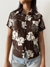 40s/50s Brown & White Rayon Aloha Shirt