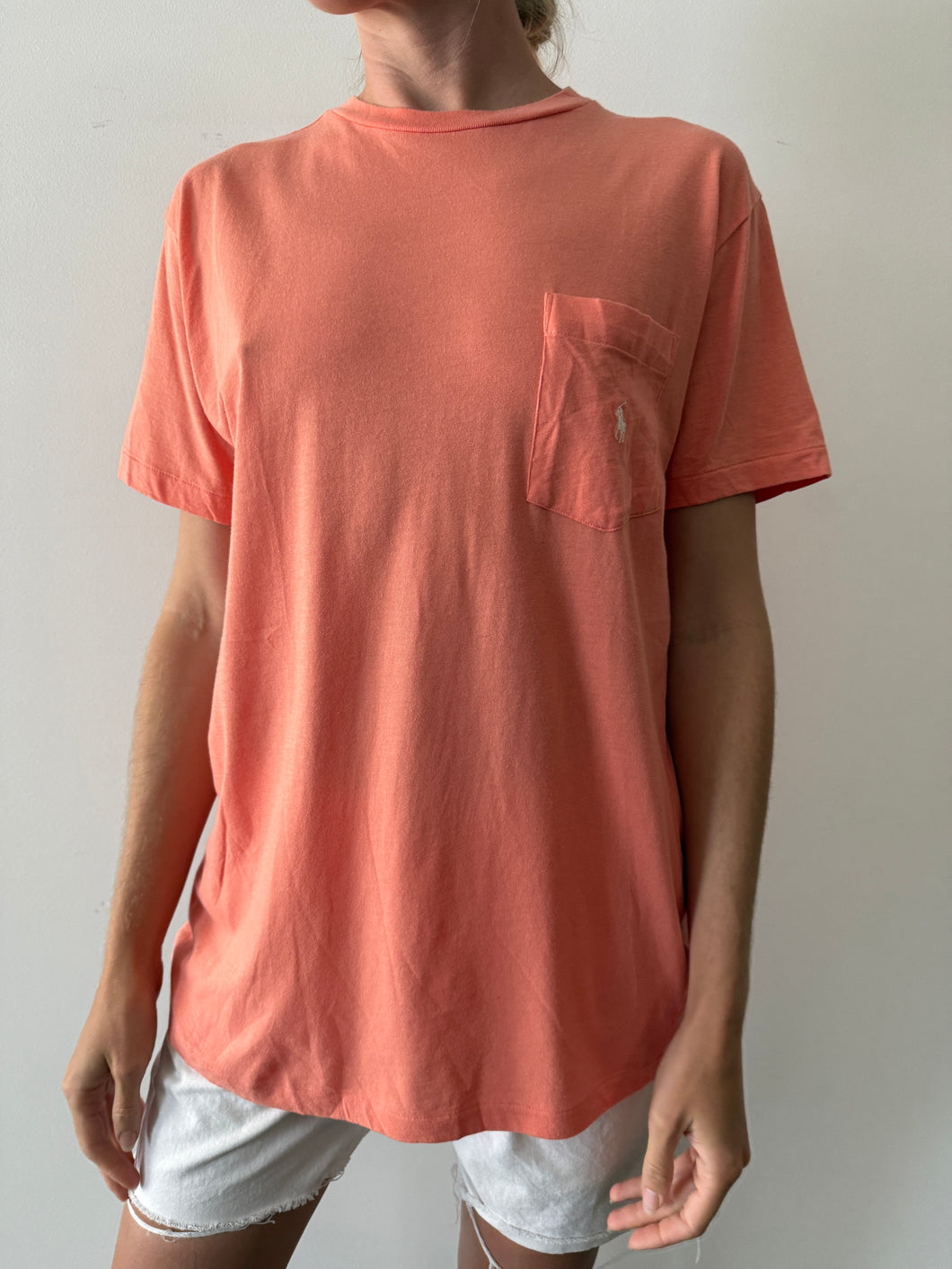 [希少] 00’s Polo Ralph Lauren Mulch Pocket 90s Ralph Lauren Peach Pocket Tee – mothfood shop