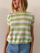 50s Green and White Cotton Knit Shirt