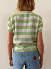 50s Green and White Cotton Knit Shirt