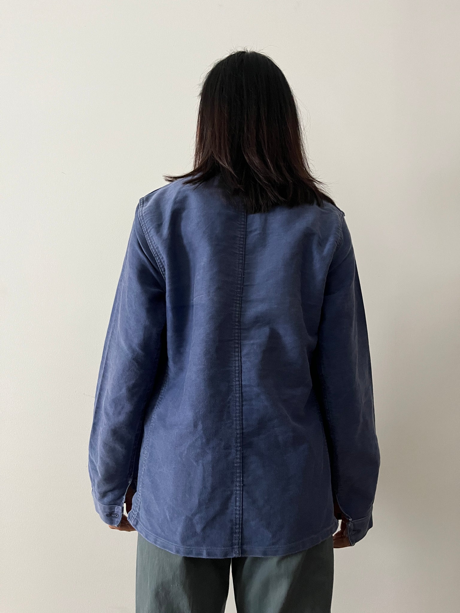 40S FRENCH WORK BLUE MOLESKIN JACKET-