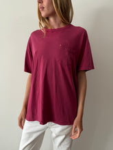 Maroon Hanes Pocket Tee