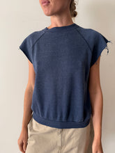 Faded Blue Short Sleeve Sweatshirt