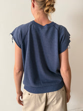 Faded Blue Short Sleeve Sweatshirt