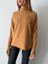 60s Tan Mock Neck Long Sleeve Tee