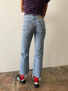 Levis 501 Cut Off Light Wash Jeans 27w