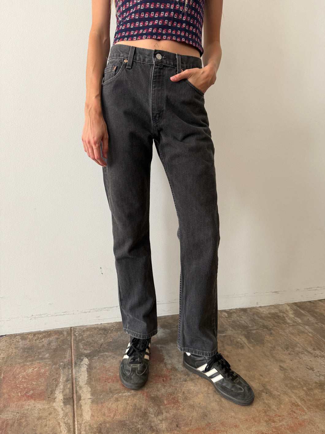 Levis 505 Faded Black Jeans 28w