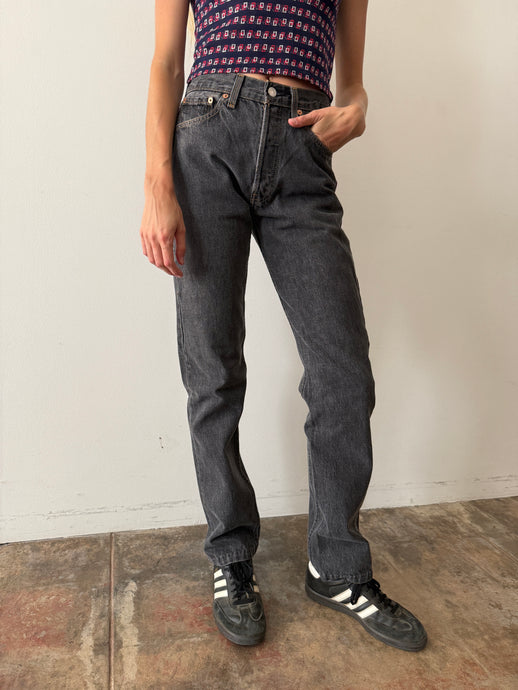 USA Levis 501 Faded Black Jeans 27w