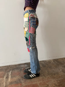 60s/70s Quilted Patchwork Levis Bells 28w