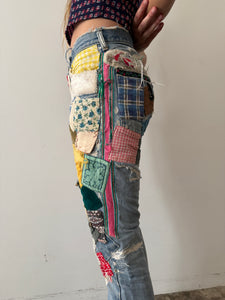 60s/70s Quilted Patchwork Levis Bells 28w