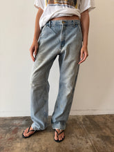Flannel Lined Faded Carhartt Work Jeans 33w