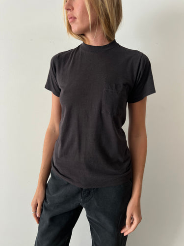 Faded Black Pocket Tee