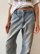 Flannel Lined Faded Carhartt Work Jeans 33w