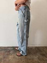 Flannel Lined Faded Carhartt Work Jeans 33w