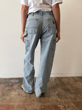 Flannel Lined Faded Carhartt Work Jeans 33w