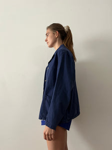 60s Snap Button European Blue Work Jacket