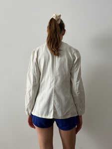 40s Cotton Twill White Work Jacket