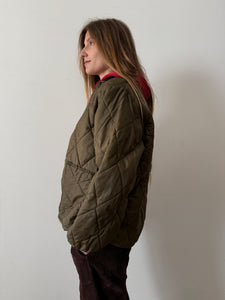 60s Brown Quilted Work Jacket