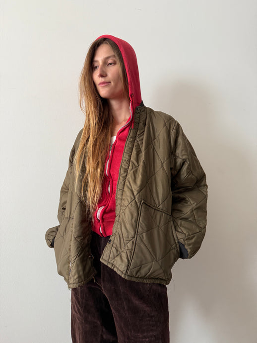 60s Brown Quilted Work Jacket