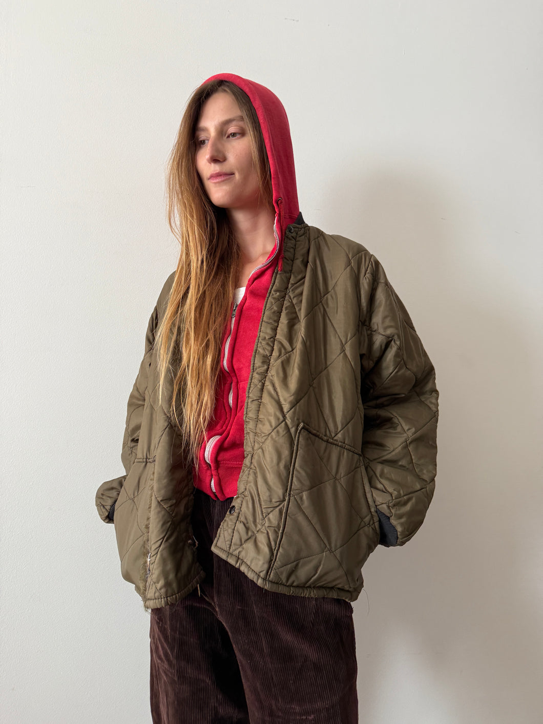60s Brown Quilted Work Jacket