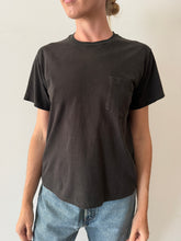 Faded Black 80s Hanes Pocket Tee