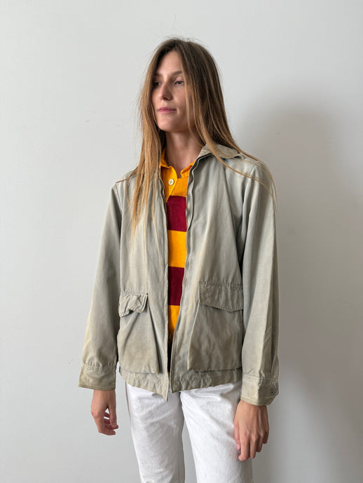1940s Faded Gray Zip Up Jacket