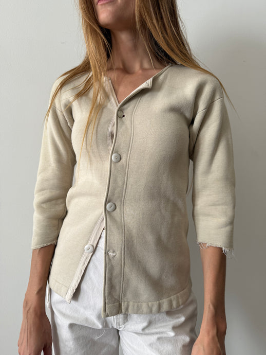 50s Japanese Athletic Button-Up Sweatshirt
