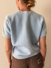 60s/70s Powder Blue Short Sleeve Sweatshirt